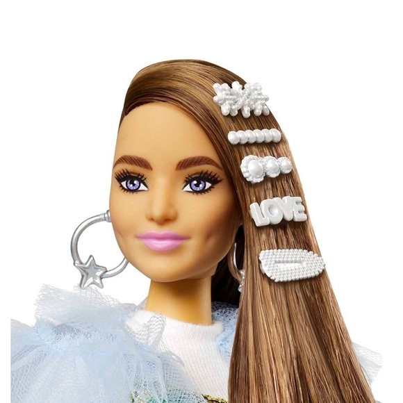 NEW Barbie Extra Doll & Accessories #9 Long Brunette Hair & Pet Crocodile 3+ - Picture 4 of 14